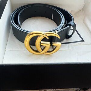 Gucci Marmont Black Leather Belt 80 32